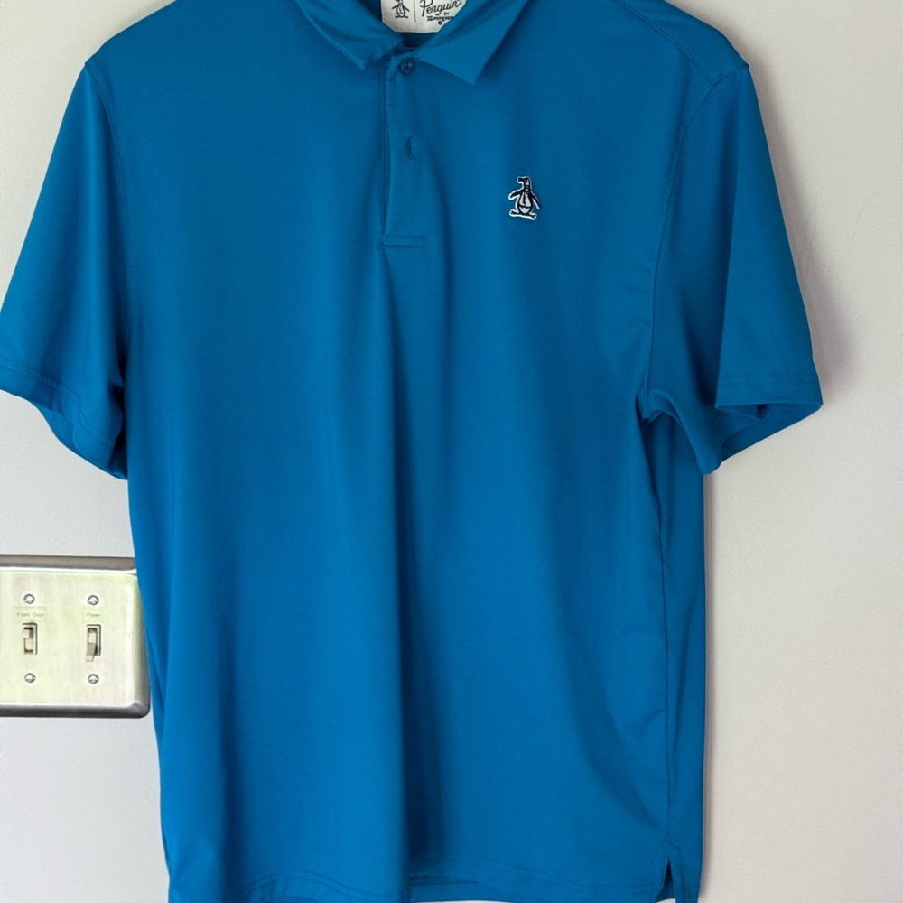 Original Penguin Men's Vibrant Blue Polo, Medium